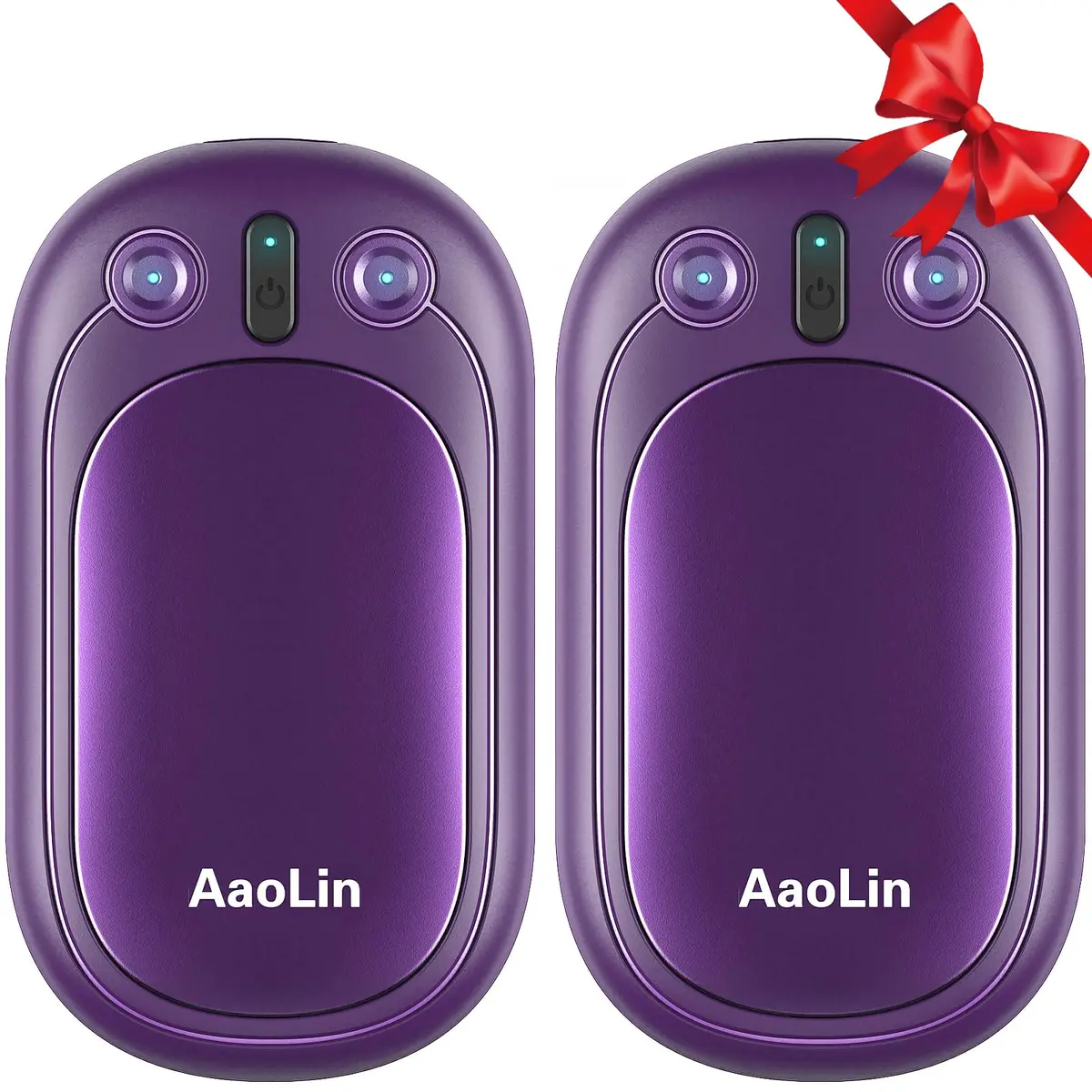 AaoLin Rechargeable Hand Warmers 2-Pack, 2-in-1 Electric Pocket Heaters - 2 Pack Purple - main product image