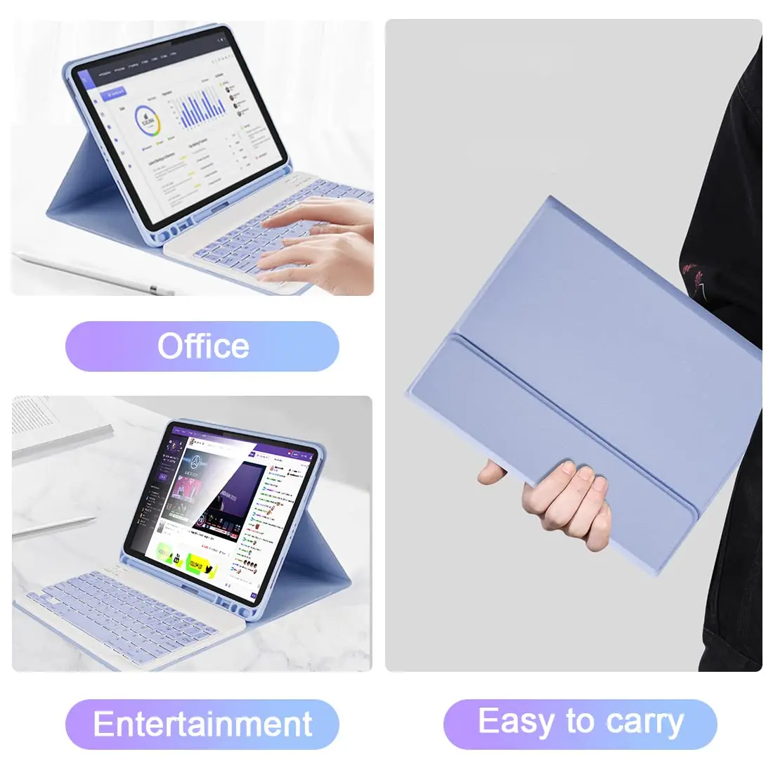LAMA Keyboard Case for iPad (A16) 11th Gen 2025 /10th Gen 2022 | Magnetic Wireless Keyboard with Pencil Holder - view 6