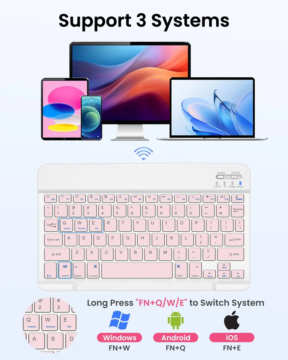 LAMA Pink Keyboard Case for iPad (A16) 11th Gen 2025 /10th Gen 2022 10.9 inch | Slim, Light & Magnetic with Pencil Holder - view 5