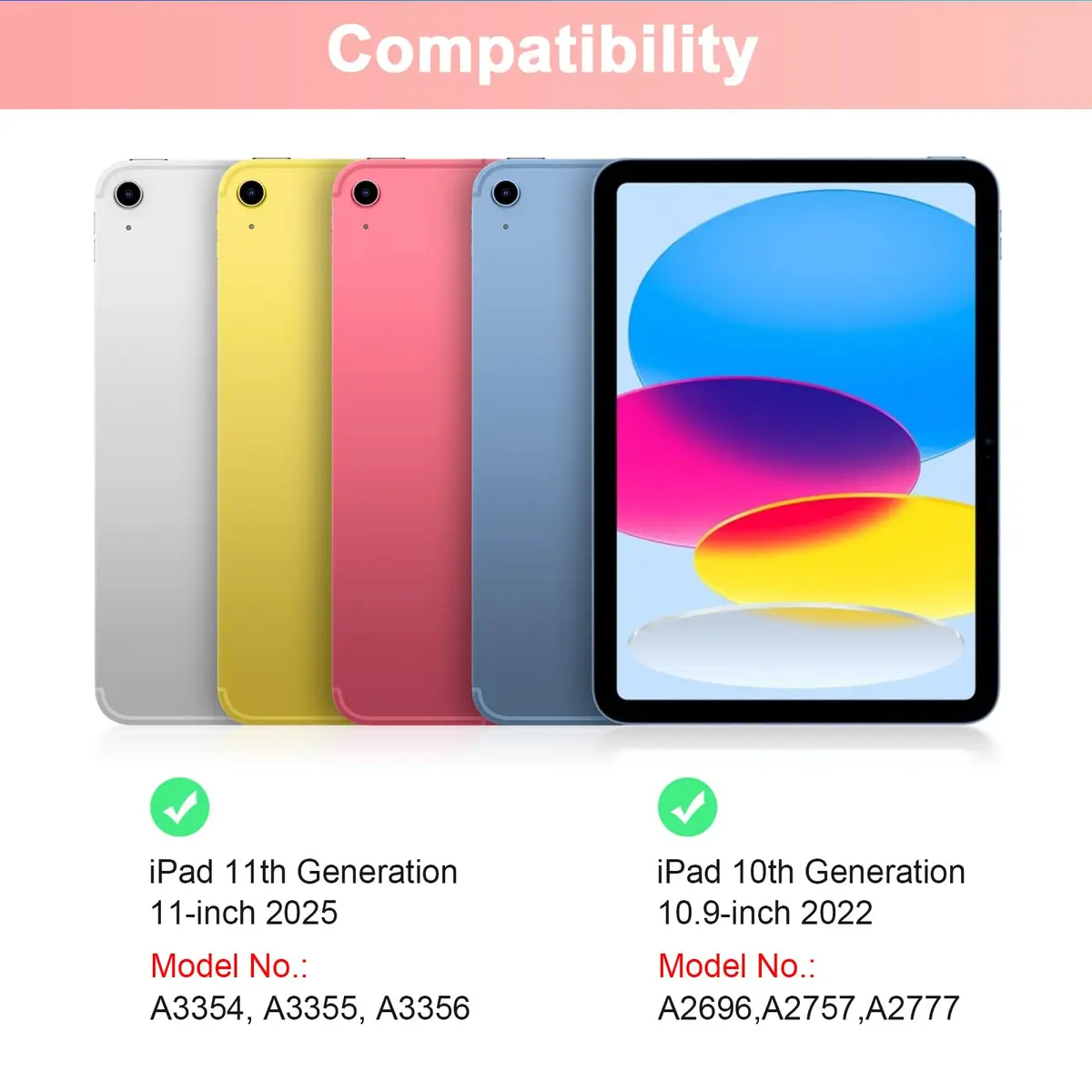 LAMA Pink Keyboard Case for iPad (A16) 11th Gen 2025 /10th Gen 2022 10.9 inch | Slim, Light & Magnetic with Pencil Holder - view 2