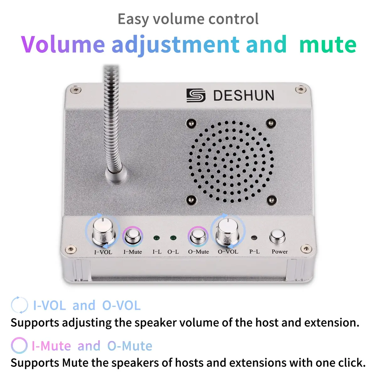 DESHUN DS-2008 Window Intercom System with Microphone | 19.7cm (7.75in) Length - view 4