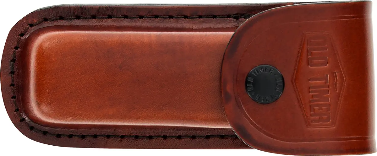 Old Timer LS2 Large Size Brown Leather Belt Sheath with Button Clasp | Rugged & Dependable - main product image