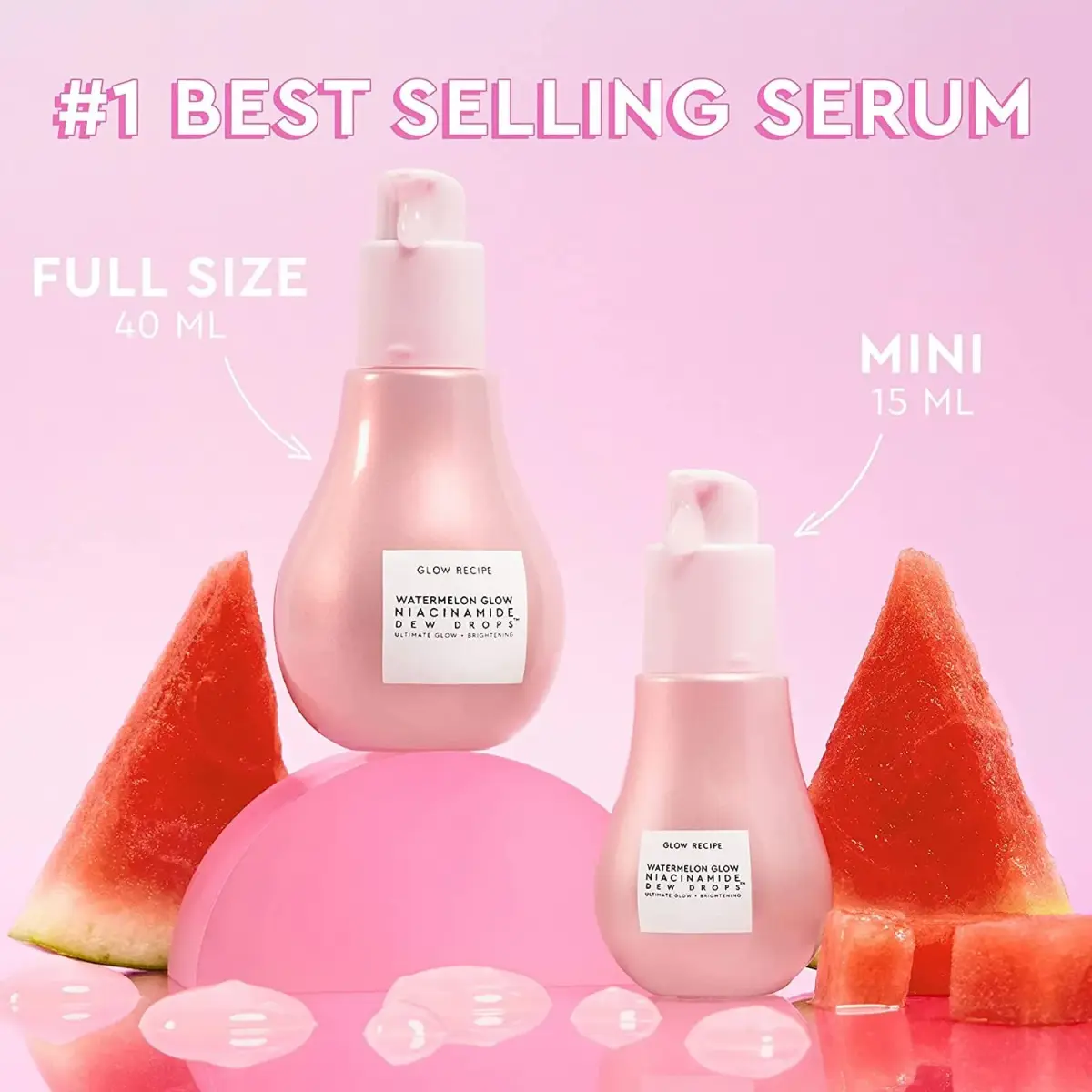 Glow Recipe Watermelon Niacinamide Dew Drops Serum 15ml (0.5 Fl Oz) | Instant Dewy Glow - view 7