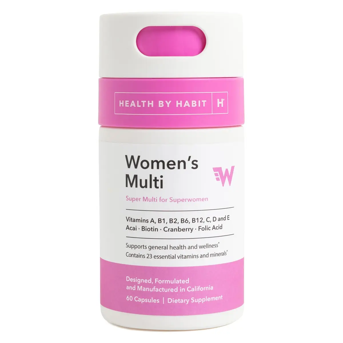 Health By Habit Womens Multi Supplement 60 Capsules | 23 Essential Vitamins & Minerals Support Wellness - main product image