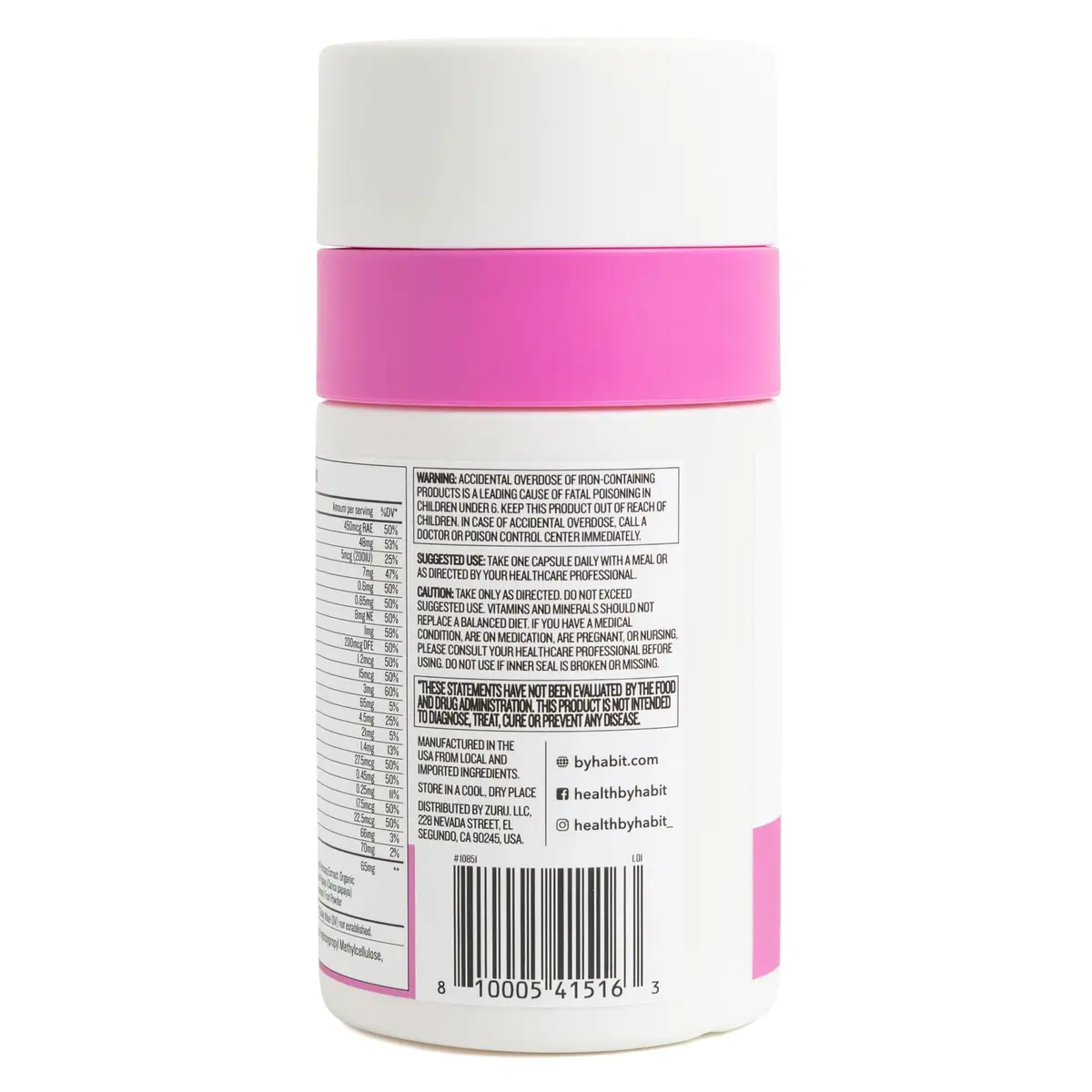 Health By Habit Womens Multi Supplement 60 Capsules | 23 Essential Vitamins & Minerals Support Wellness - view 3