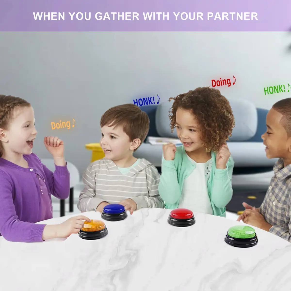 BEAN LIEVE 4-Pack Game Buzzers with Lights & Sounds | Educational Classroom & Party Game Show Answer Buzzers - view 7