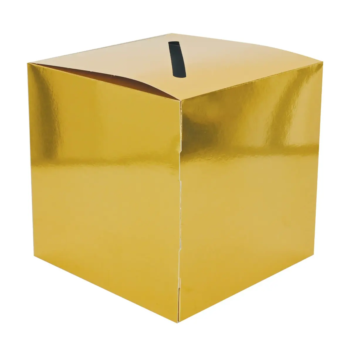 Beistle Gold Foil Card Box Holder 9x9 inches | Party & Wedding Card Holder - view 4