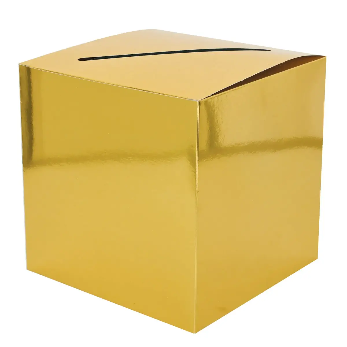 Beistle Gold Foil Card Box Holder 9x9 inches | Party & Wedding Card Holder - main product image