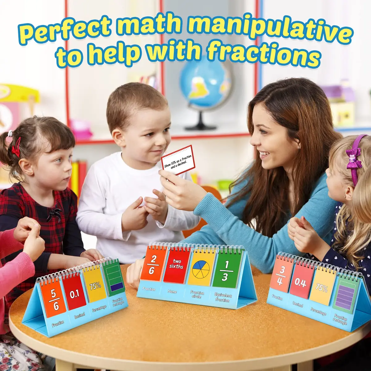Torlam Fraction Manipulatives for Elementary School | Math Circles & Percentages, 1st-6th Grade | Kids Homeschool Supplies - view 6