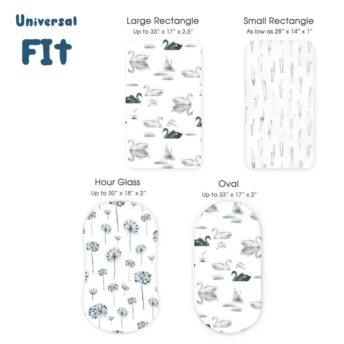 GRSSDER Stretchy Ultra Soft Bassinet Fitted Sheets 3 Pack, Universal Fit for Oval Rectangle Moses Basket Mattresses | 300 Thread Count Jersey Knit - view 6