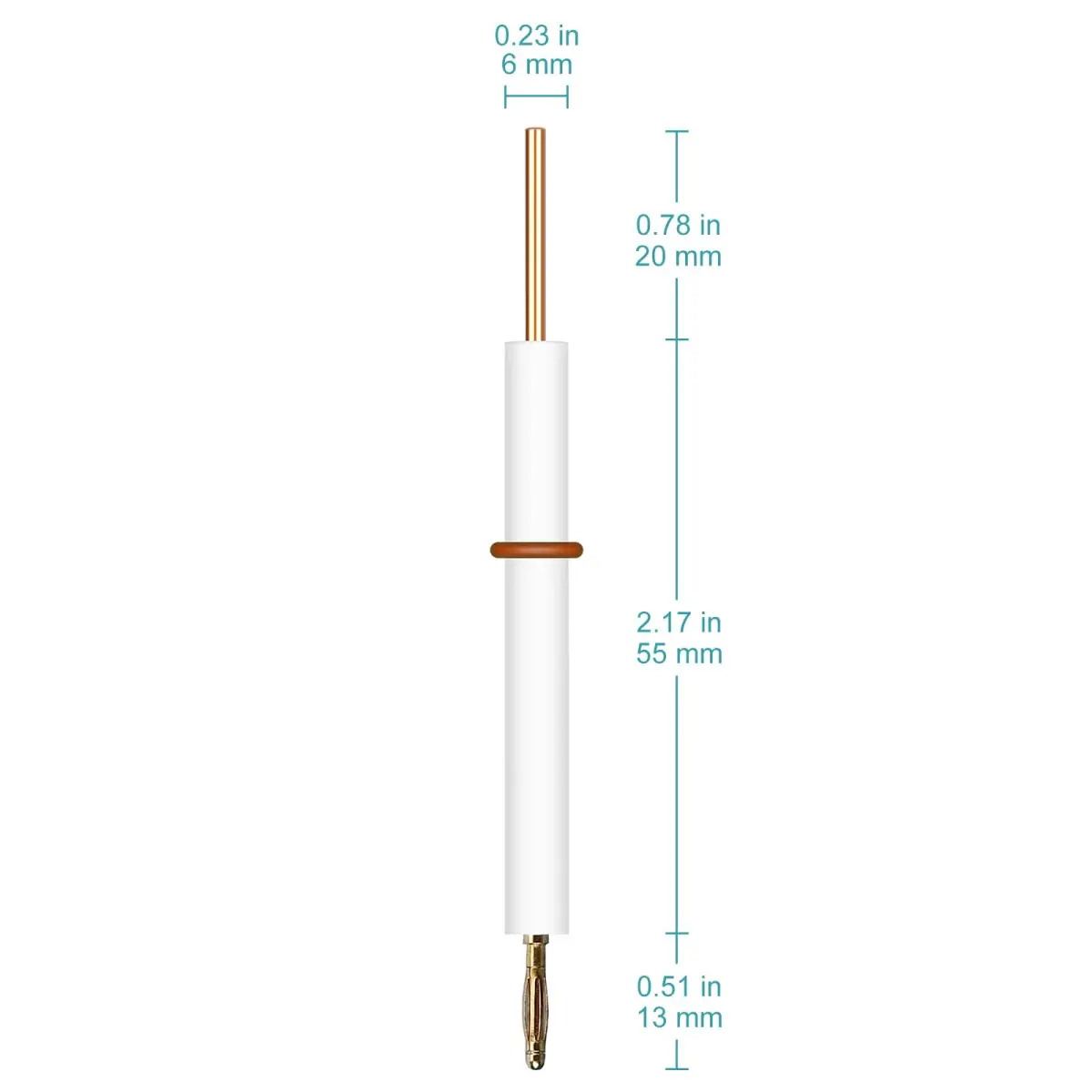 stonylab PTFE Rod Electrode Holder Terminal 8 cm (0.24 in) | For Electrochemical Labs - view 2