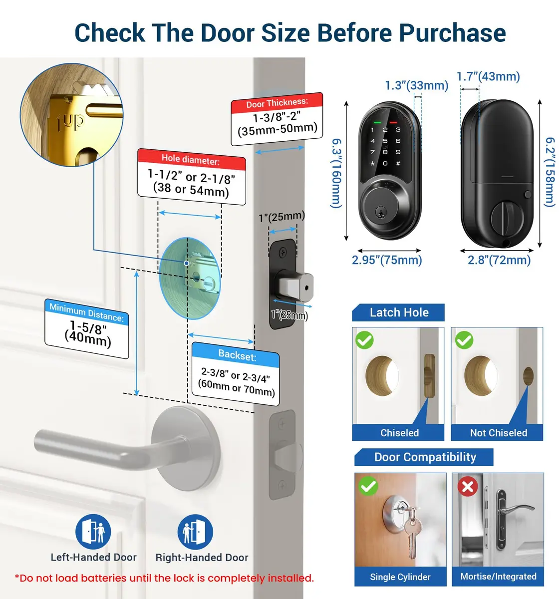 Veise RZ06 Smart Lock for Front Door with App Control, Matte Black | Keyless Entry & Remote Access - view 6