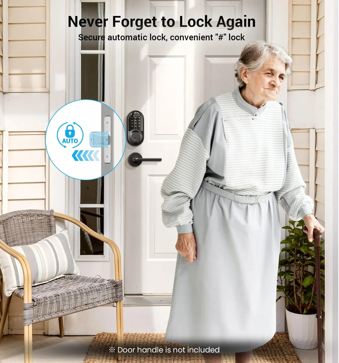Veise RZ06 Smart Lock for Front Door with App Control, Matte Black | Keyless Entry & Remote Access - view 3