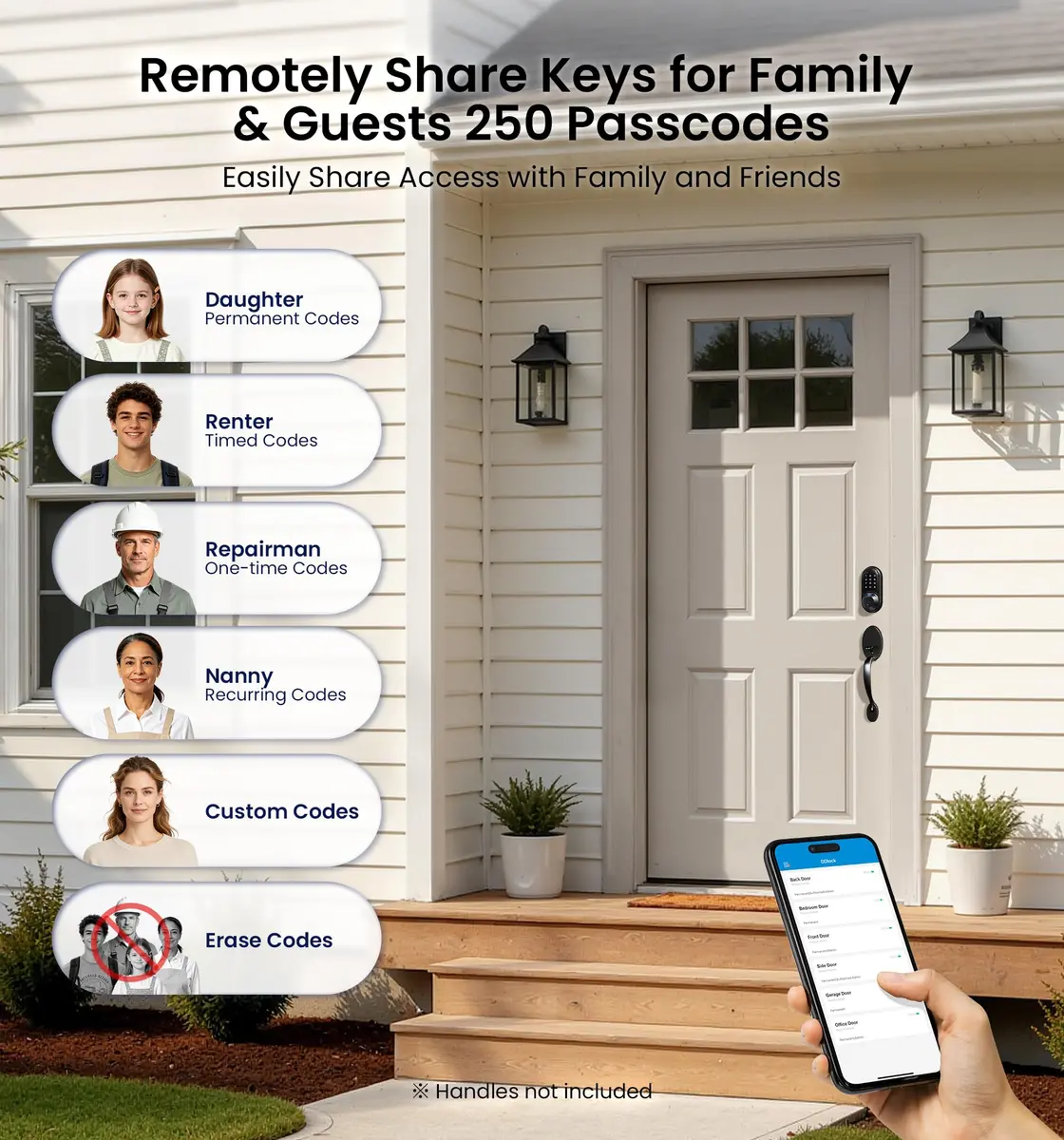 Veise RZ07 Fingerprint Smart Door Lock Deadbolt | App Control, Matte Black, IP54 - view 6