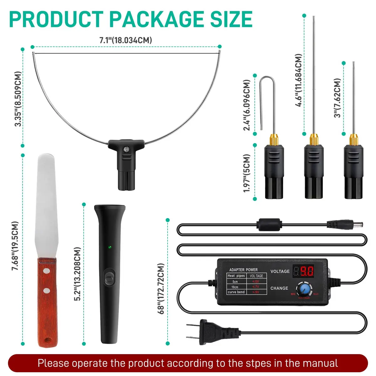 Ncepis Electric Foam Cutter Tool Kit with Digital Voltage Controller & 6 Attachments | 110-240V - view 2