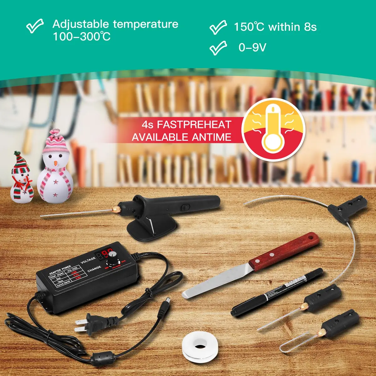 Ncepis Electric Foam Cutter Tool Kit with Digital Voltage Controller & 6 Attachments | 110-240V - view 4