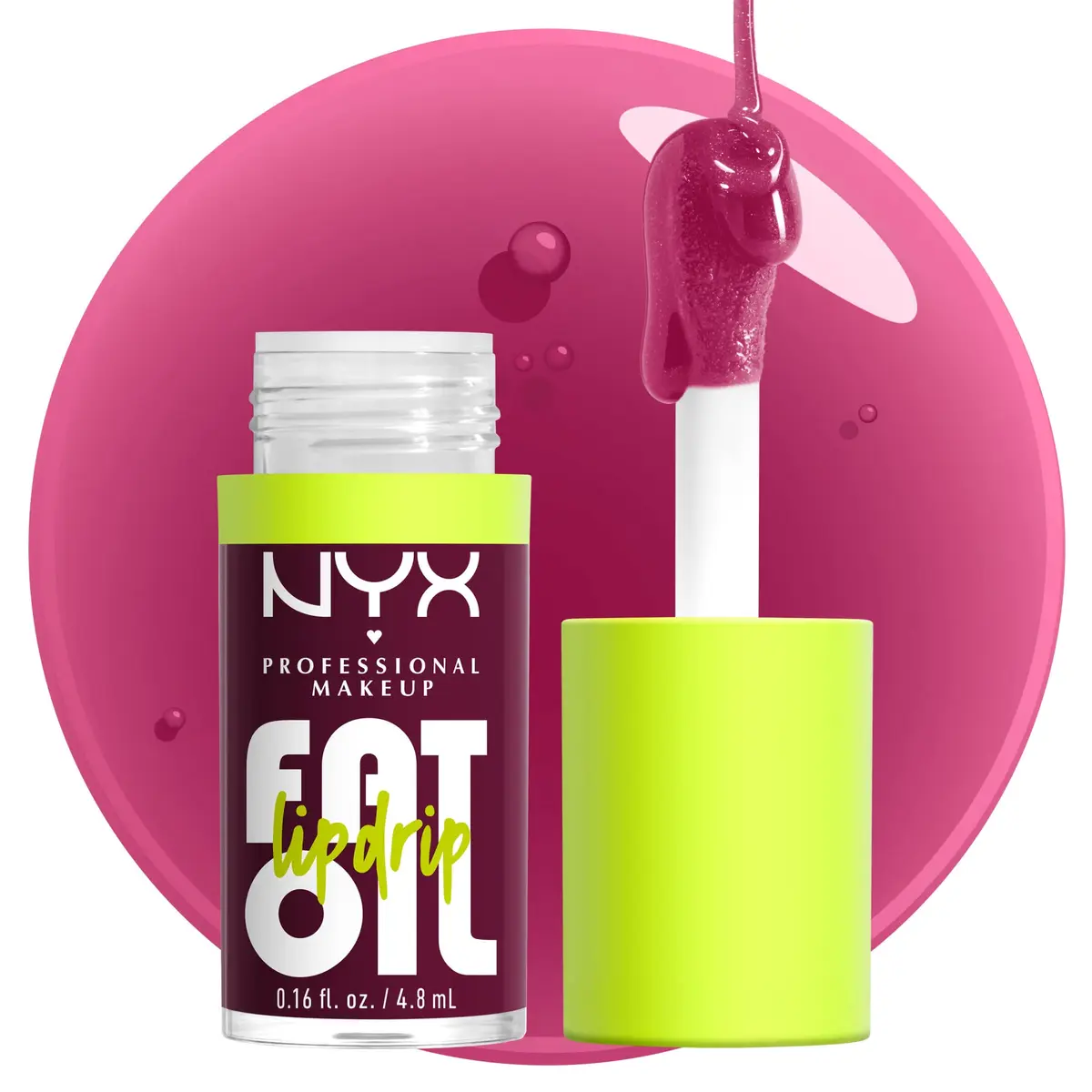 NYX PROFESSIONAL MAKEUP Fat Oil Lip Drip Moisturizing Lip Oil Gloss That's Chic (Deep Berry) 4.7ml (0.16 Fl Oz) | Vegan Squalane & 12 HR Hydration - view 6