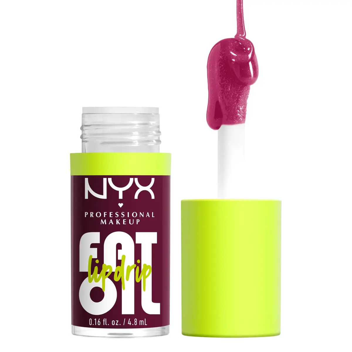 NYX PROFESSIONAL MAKEUP Fat Oil Lip Drip Moisturizing Lip Oil Gloss That's Chic (Deep Berry) 4.7ml (0.16 Fl Oz) | Vegan Squalane & 12 HR Hydration - main product image