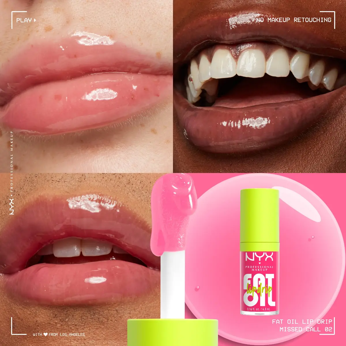 NYX PROFESSIONAL MAKEUP Fat Oil Lip Drip Moisturizing Lip Oil Gloss Missed Call (Sheer Pink) 4.7ml (0.16 Fl Oz) | Vegan Tinted Formula - view 2