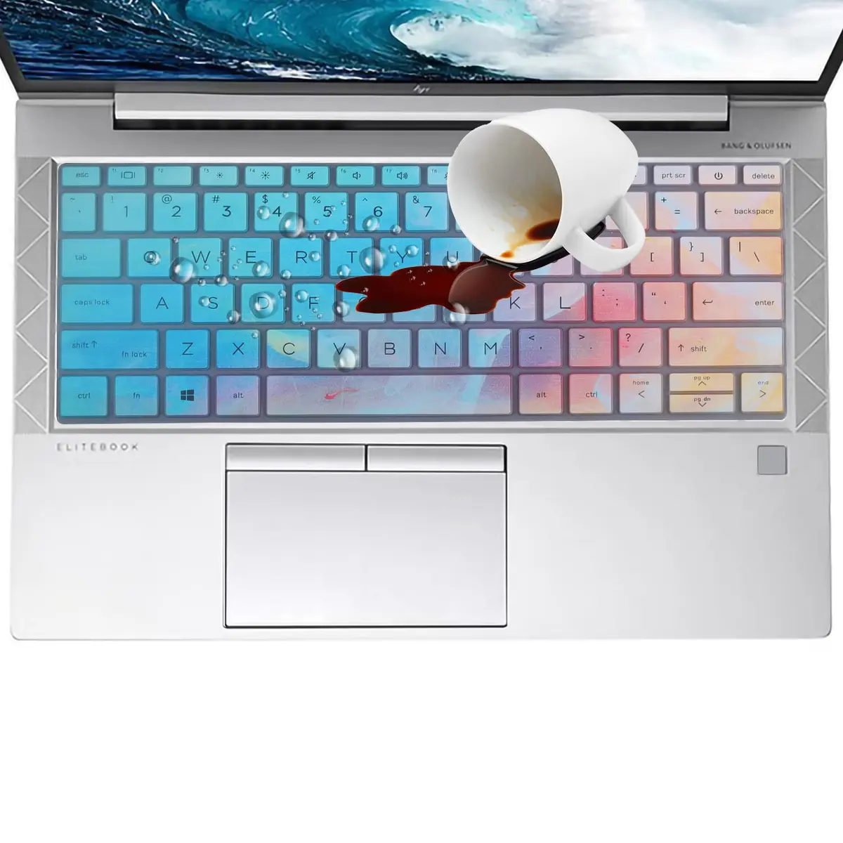 MUBUY-GOL Colorful Keyboard Skin for HP EliteBook 13.3 inch US Layout (0.3mm Thickness) - view 5