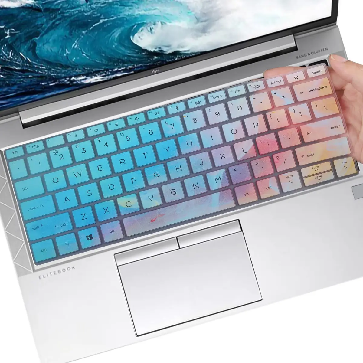 MUBUY-GOL Colorful Keyboard Skin for HP EliteBook 13.3 inch US Layout (0.3mm Thickness) - main product image