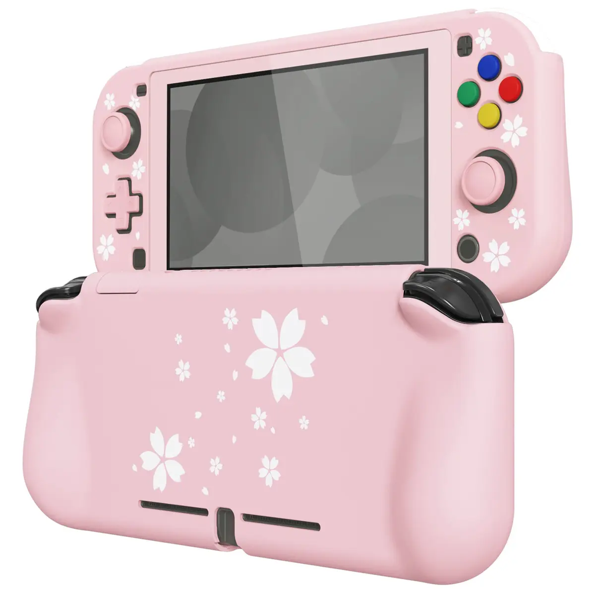 PlayVital ZealProtect Protective Case for Nintendo Switch Lite Cherry Blossoms Petals | Shock-Absorbent & Ergonomic Grip (110c) - main product image