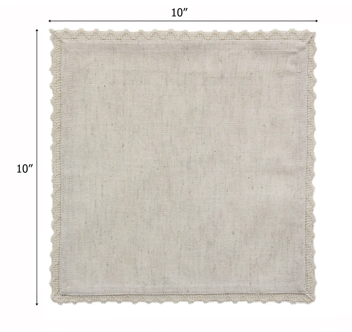 COTTON CRAFT Flax Linen Cocktail Napkins with Lace - 12 Pack Cloth Napkins | Elegant, Reusable, Eco-Friendly (70-120 chars) - view 2