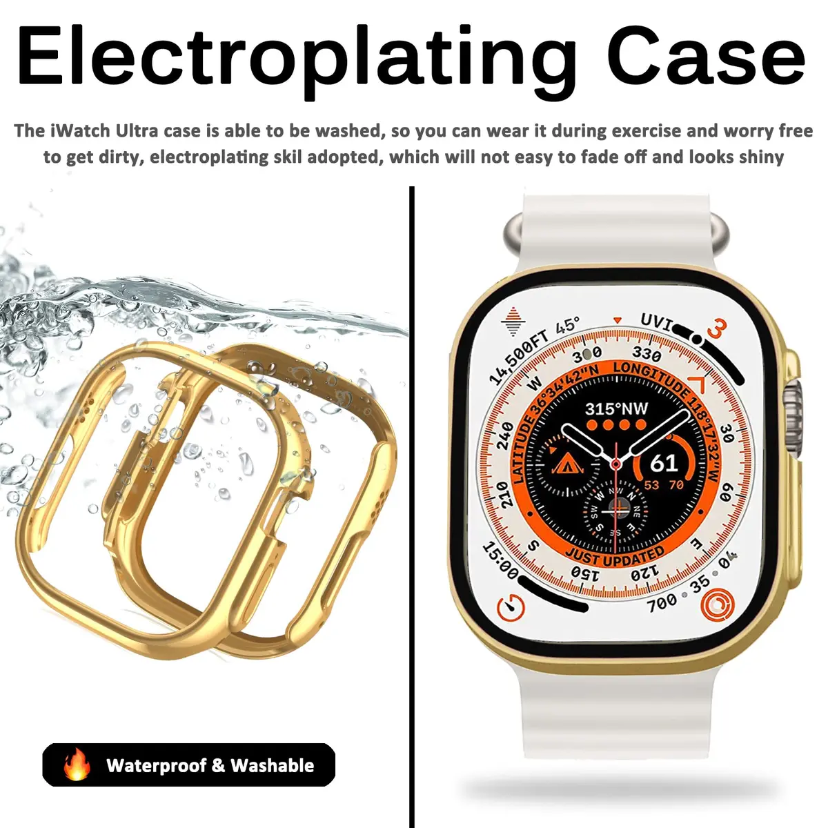 Miimall Apple Watch Ultra 49mm Case Gold | Ultra-Thin Electroplated Bumper - view 5