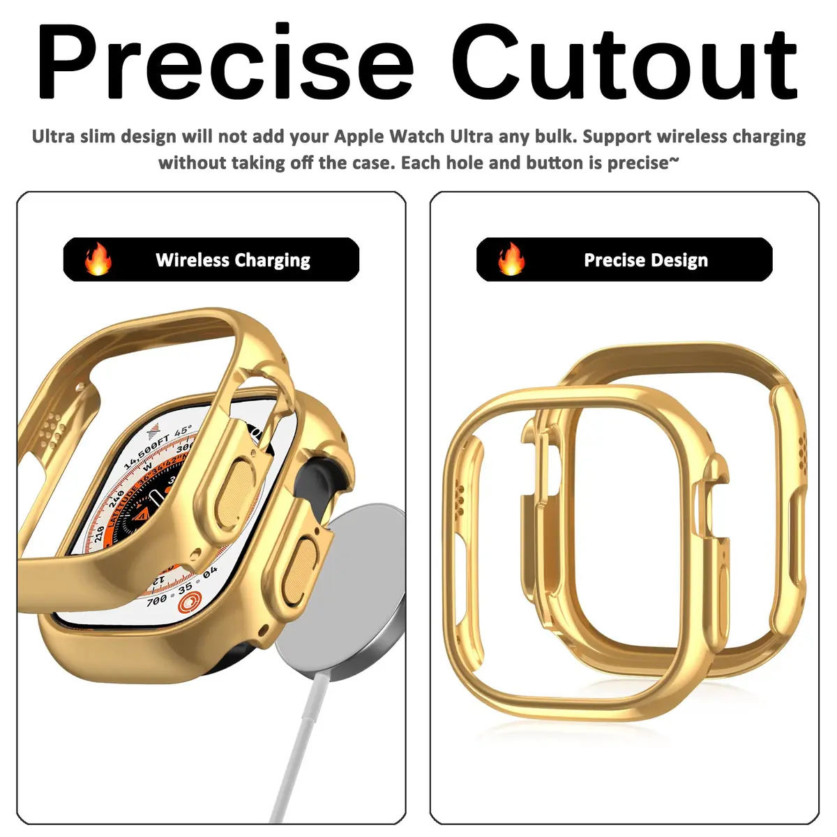 Miimall Apple Watch Ultra 49mm Case Gold | Ultra-Thin Electroplated Bumper - view 6
