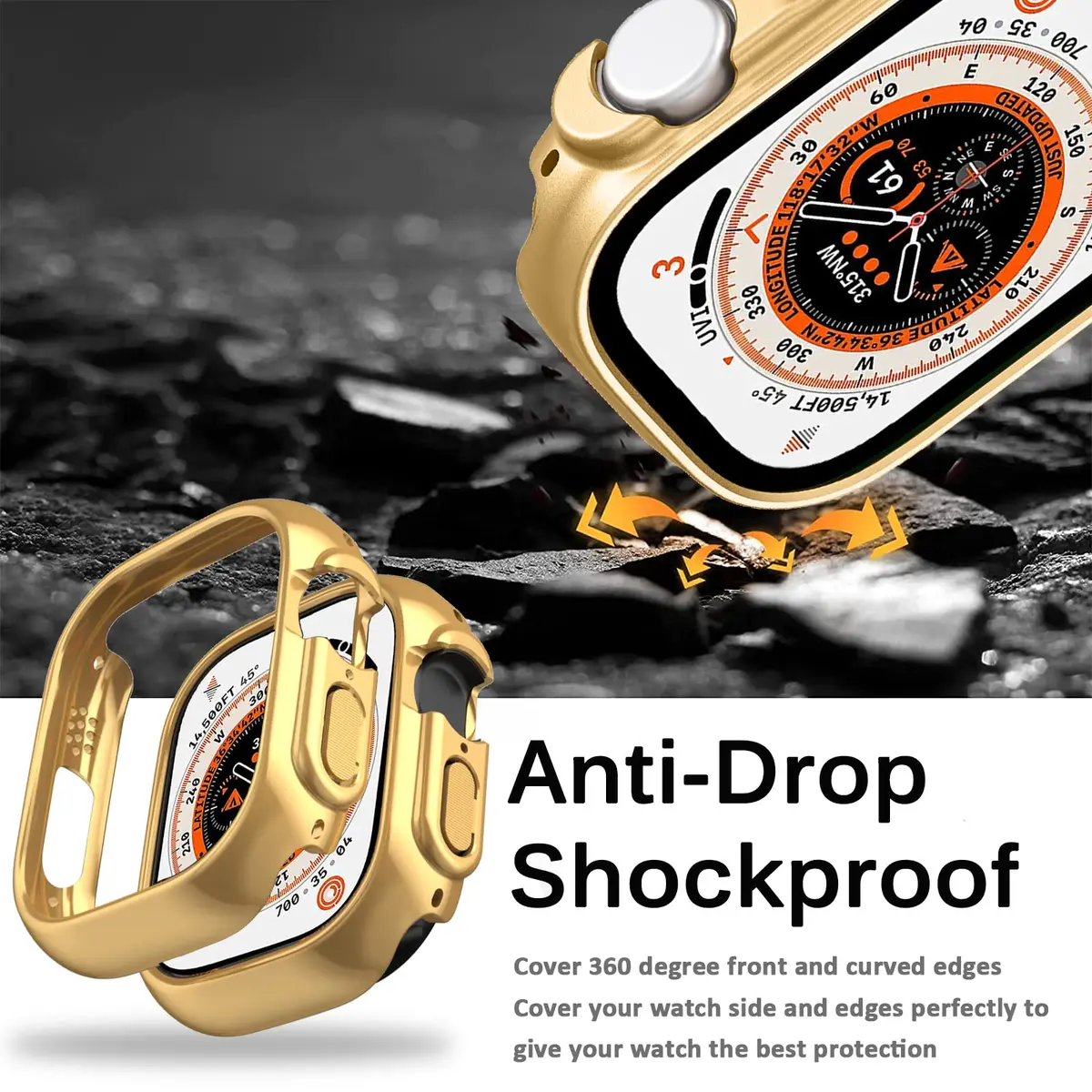 Miimall Apple Watch Ultra 49mm Case Gold | Ultra-Thin Electroplated Bumper - view 4