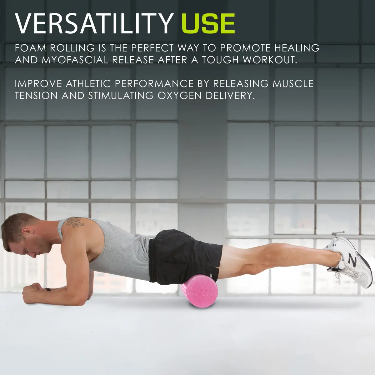 ProSourceFit High Density Foam Roller 91cm (36 inch) | Firm Full Body Athletic Massage Tool for Back Stretching, Yoga, Pilates, Post Workout Muscle Recuperation, Pink - view 5