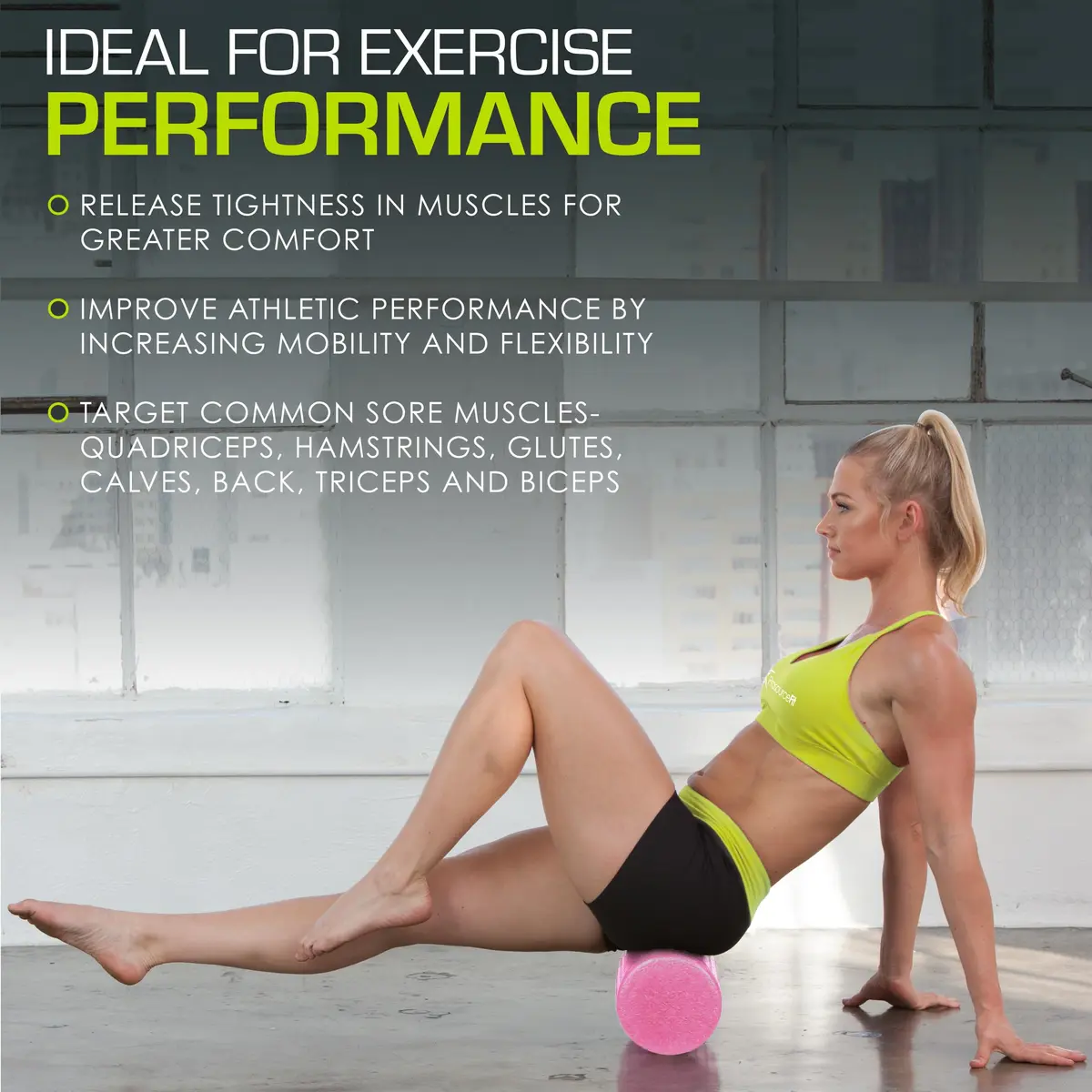 ProSourceFit High Density Foam Roller 91cm (36 inch) | Firm Full Body Athletic Massage Tool for Back Stretching, Yoga, Pilates, Post Workout Muscle Recuperation, Pink - view 6