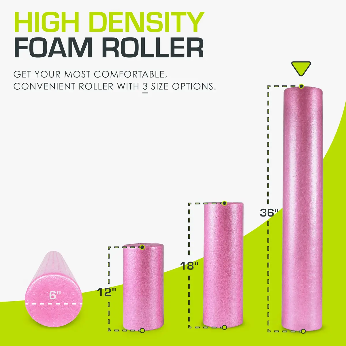 ProSourceFit High Density Foam Roller 91cm (36 inch) | Firm Full Body Athletic Massage Tool for Back Stretching, Yoga, Pilates, Post Workout Muscle Recuperation, Pink - view 2