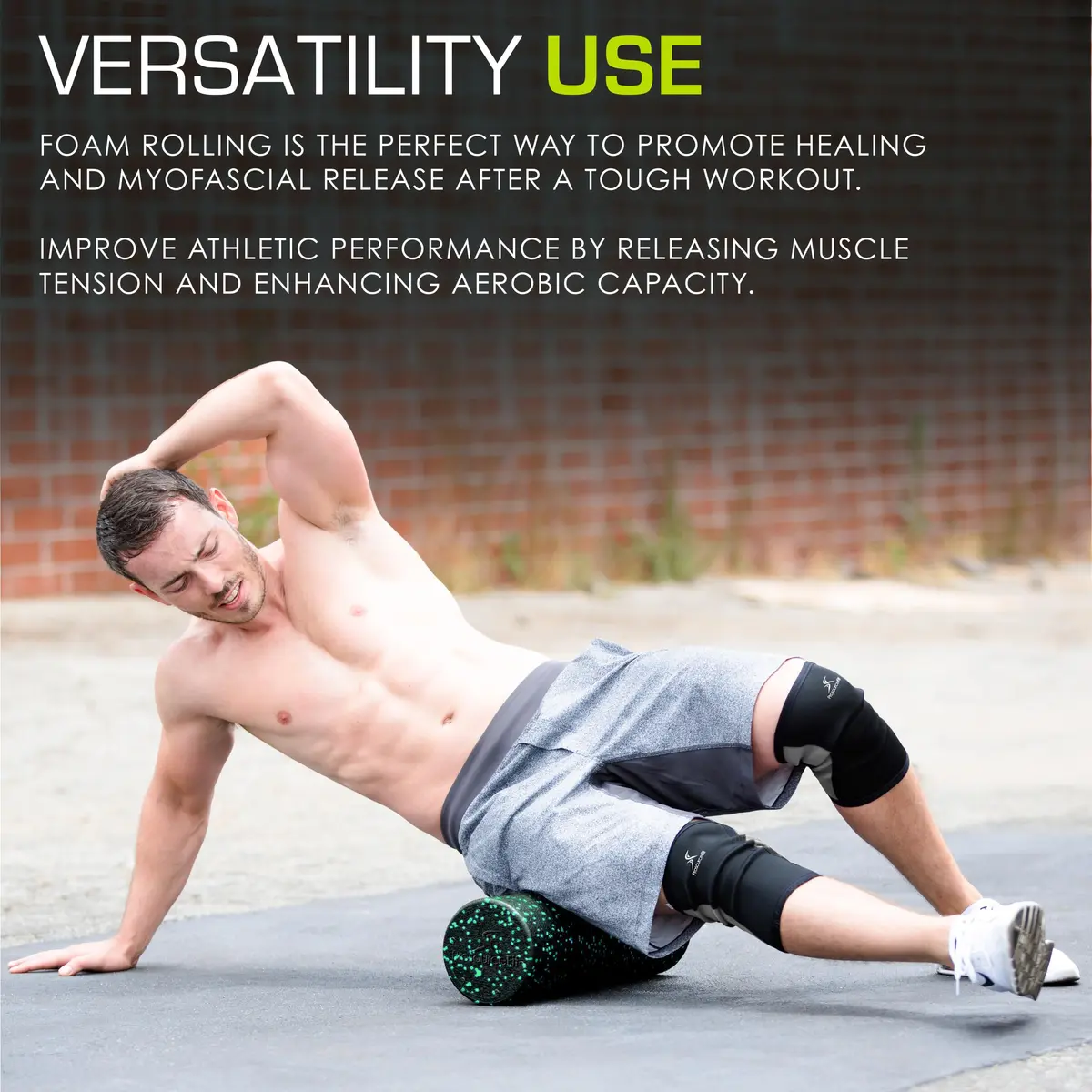 ProsourceFit High Density Foam Roller 12 x 6 inches | Firm Full Body Athletic Massage Tool for Muscle Recovery - view 5