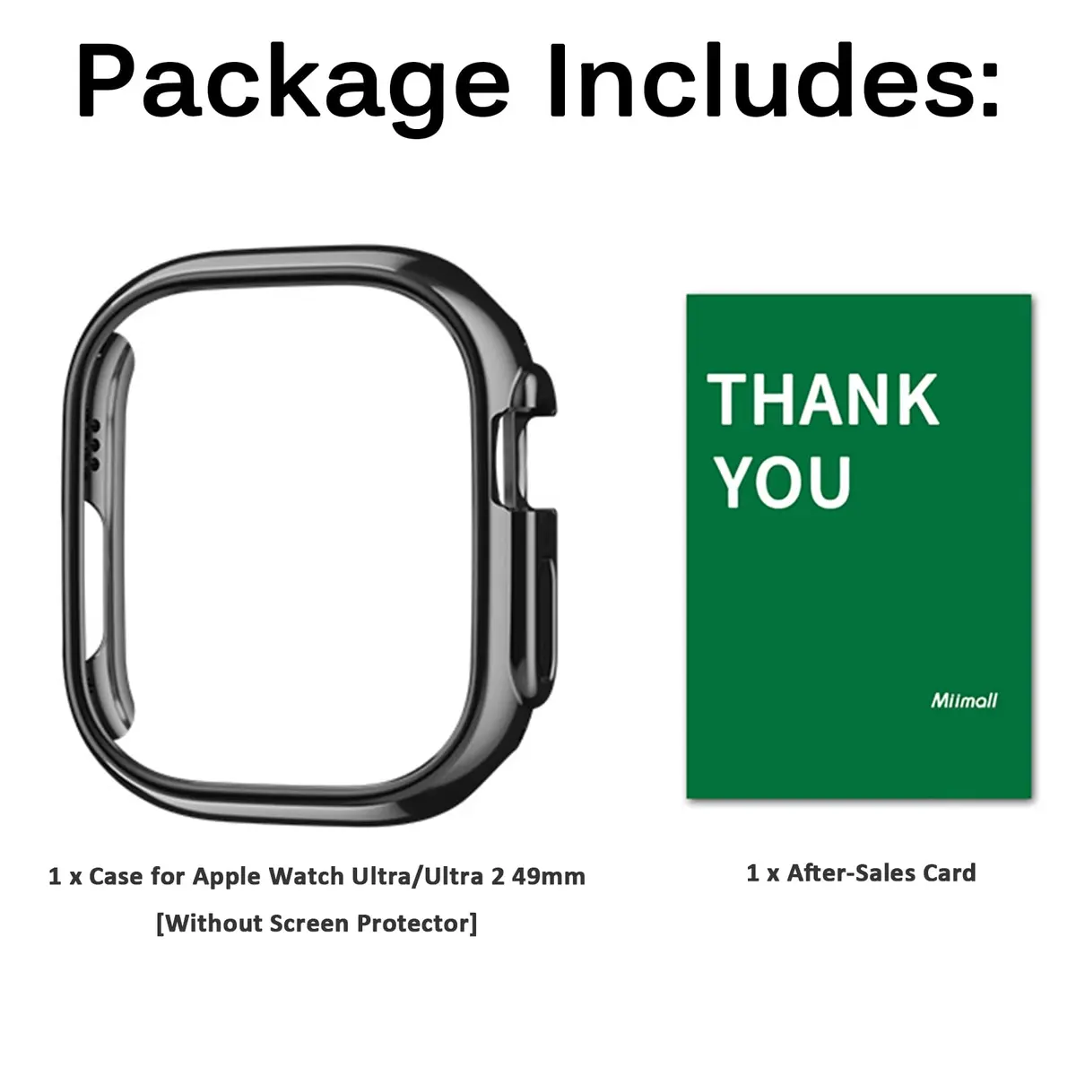 Miimall Compatible for Apple Watch Ultra/Ultra 2 49mm Case Black | Slim Shockproof PC Bumper - view 8