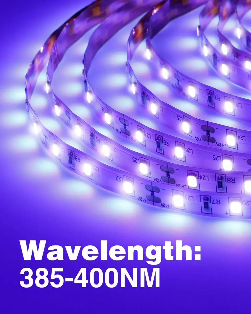 Onforu 20m (65.6ft) LED Black Light Strip Kit | 1200 LEDs for Glow Parties & Halloween - view 3