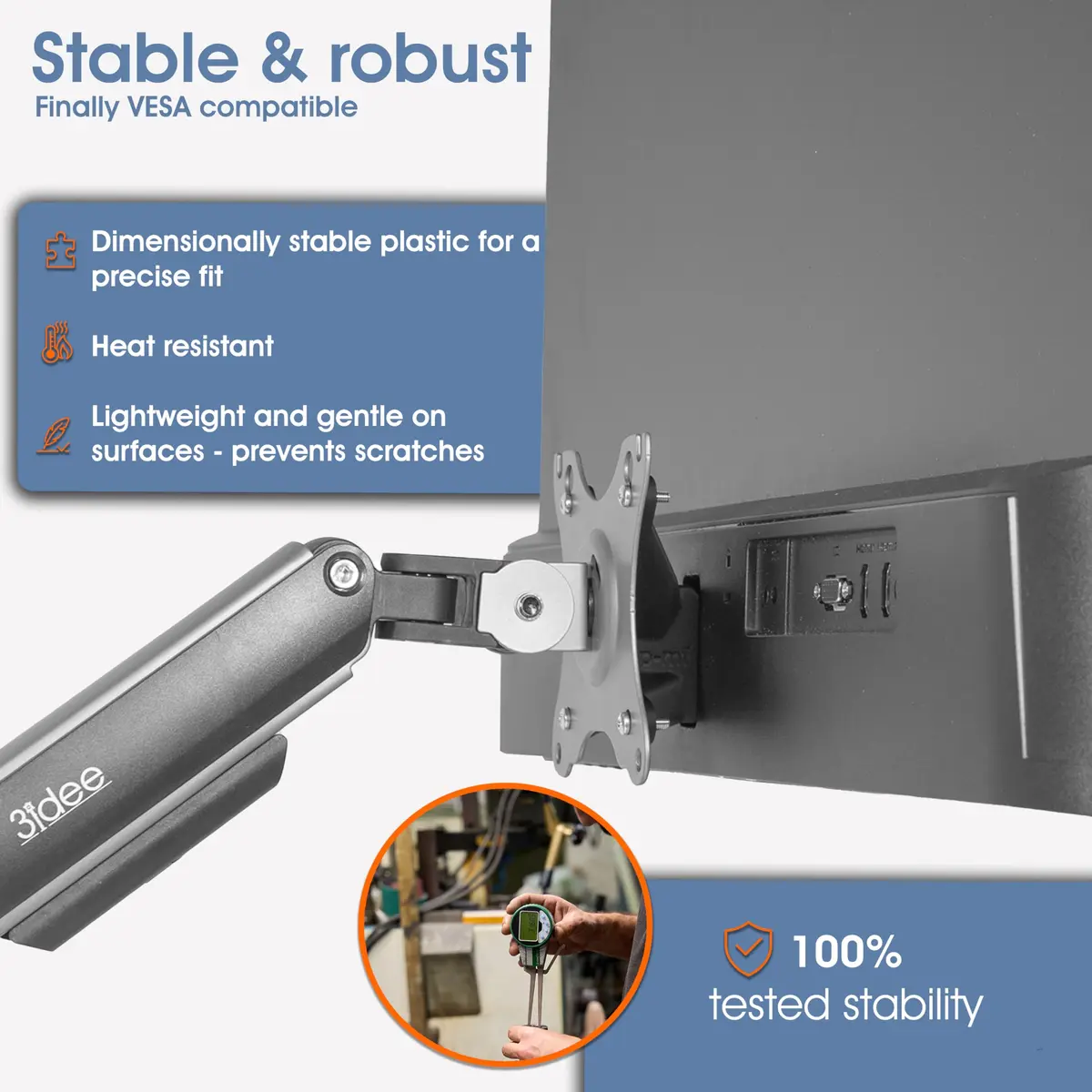 3IDEE VESA Mount Adapter for HP Monitors 75x75 | Easy Installation, 2-Pack - view 3