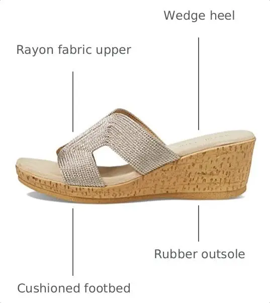 David Tate Vibe Wedge Heel 2.25in | Wheat Rayon Formal Sandal (70-120c) - view 3