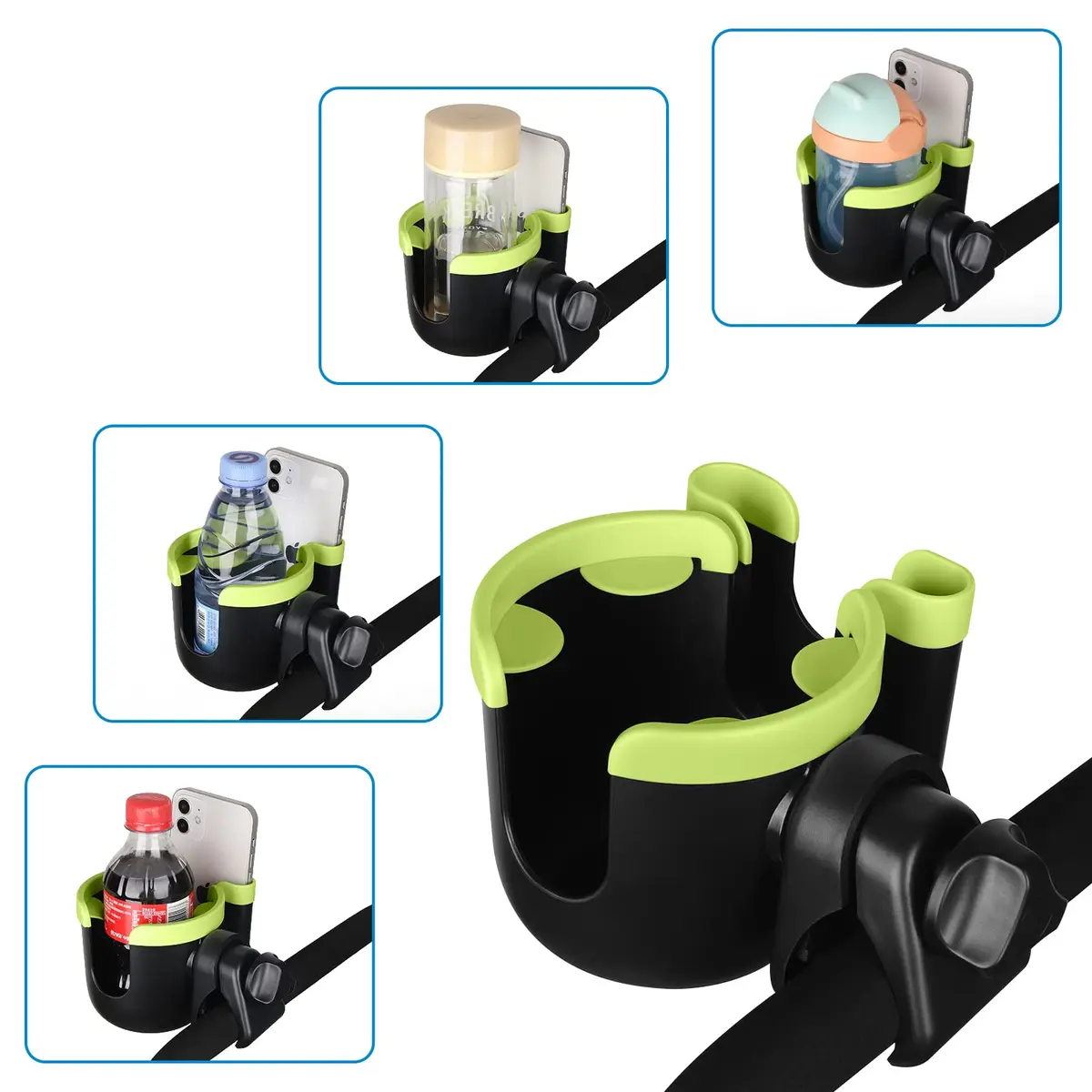 Accmor Stroller Cup Holder with Phone Holder | Universal Fit for Baby Strollers & Wheelchairs - view 8