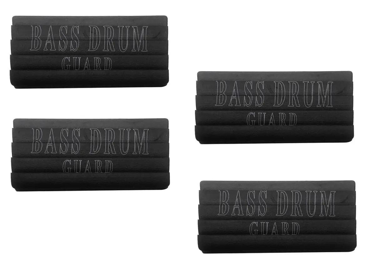 TUOREN 4 Pack Rubber Hoop Guard for Bass Drums | Protects Metal Hoops, Easy Install, Black - main product image