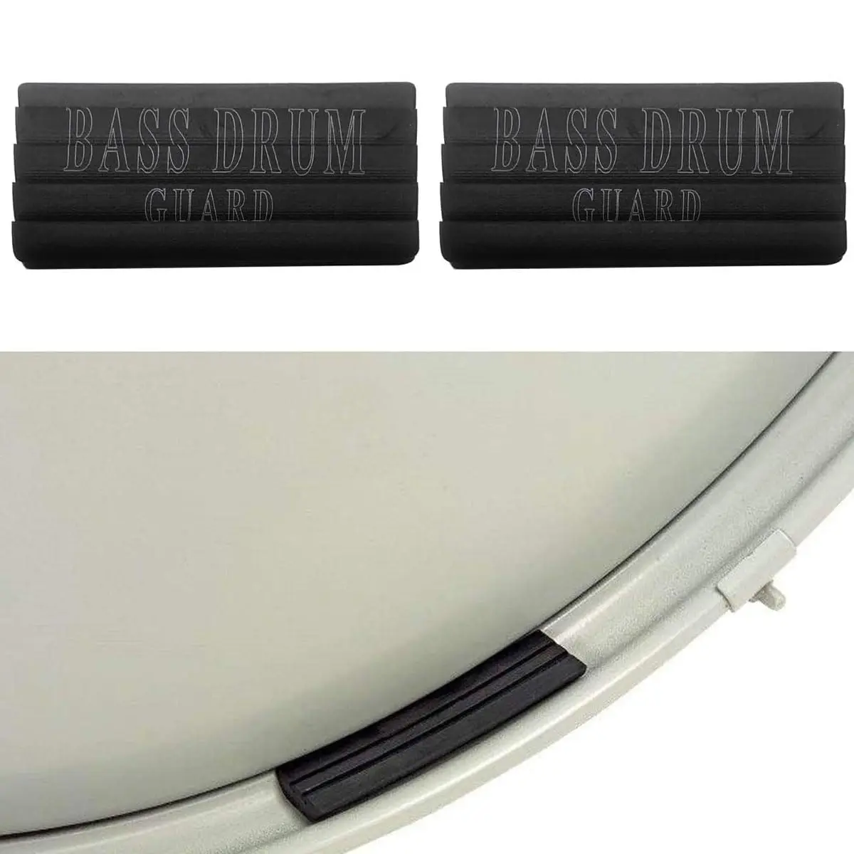 TUOREN 4 Pack Rubber Hoop Guard for Bass Drums | Protects Metal Hoops, Easy Install, Black - view 4