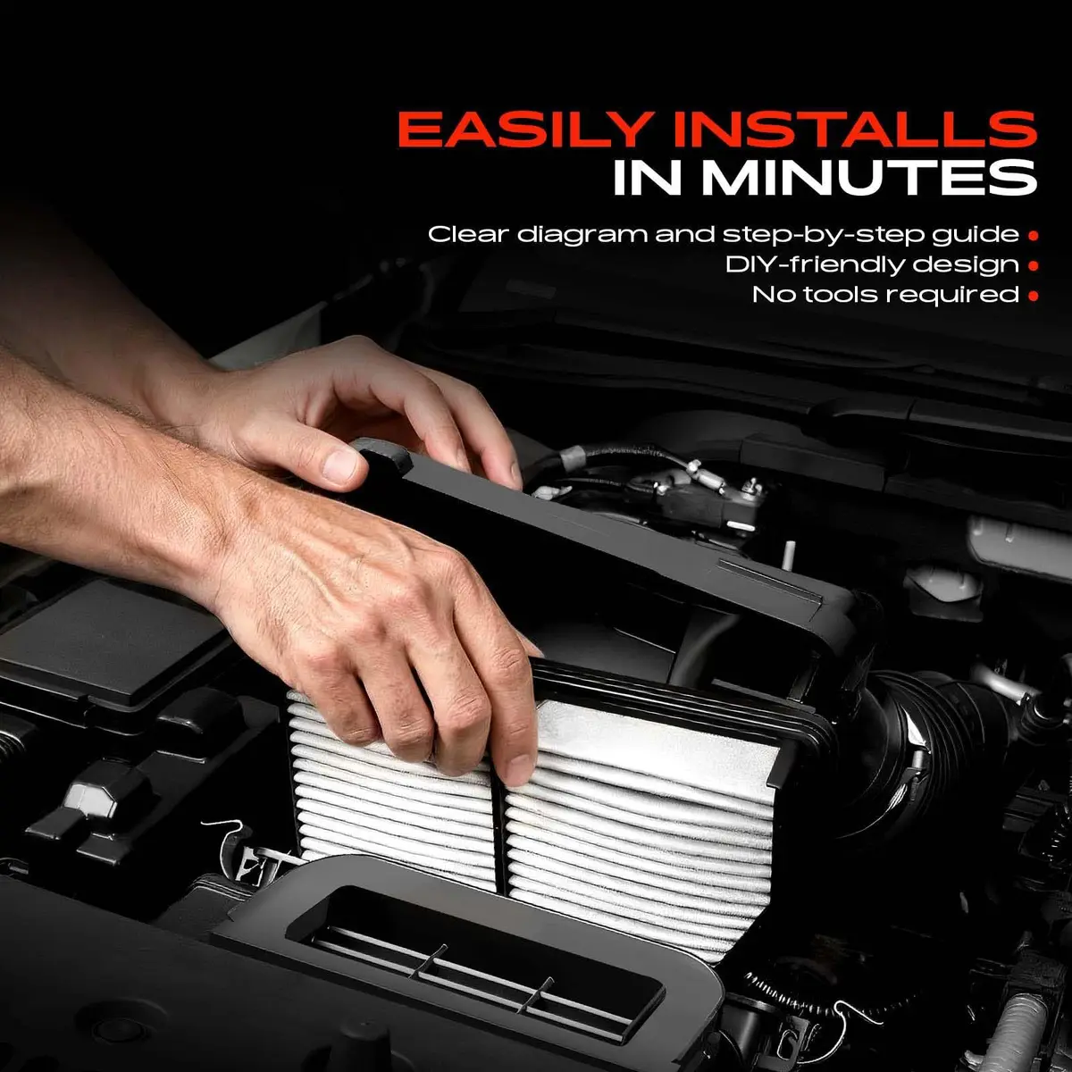 A-Premium Engine Air Filter Compatible with Audi, Land Rover & Porsche | OEM-Standard Fit, Front Side - view 6