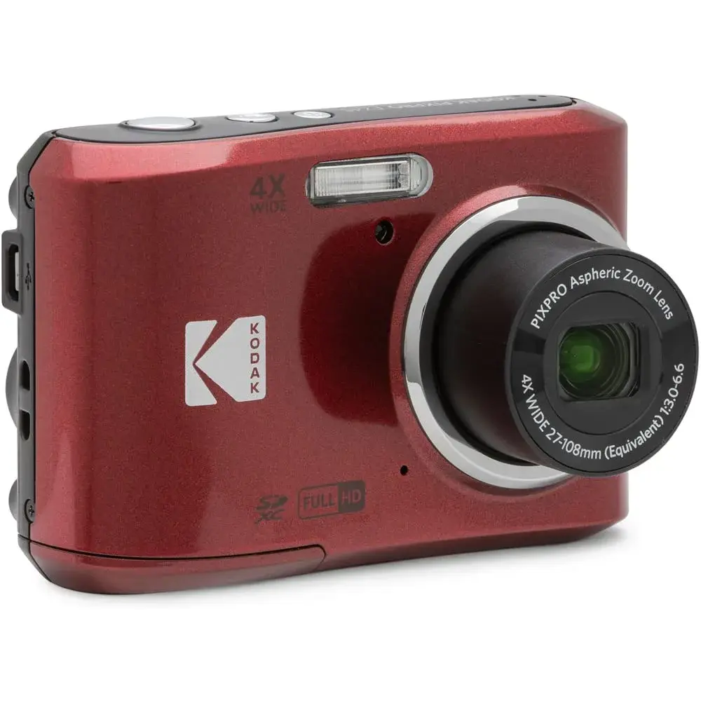 Kodak PIXPRO FZ45RD Digital Camera Red Bundle with 64GB SD Card | 16MP Compact Camera with 4x Optical Zoom & 1080p FHD Video - view 2