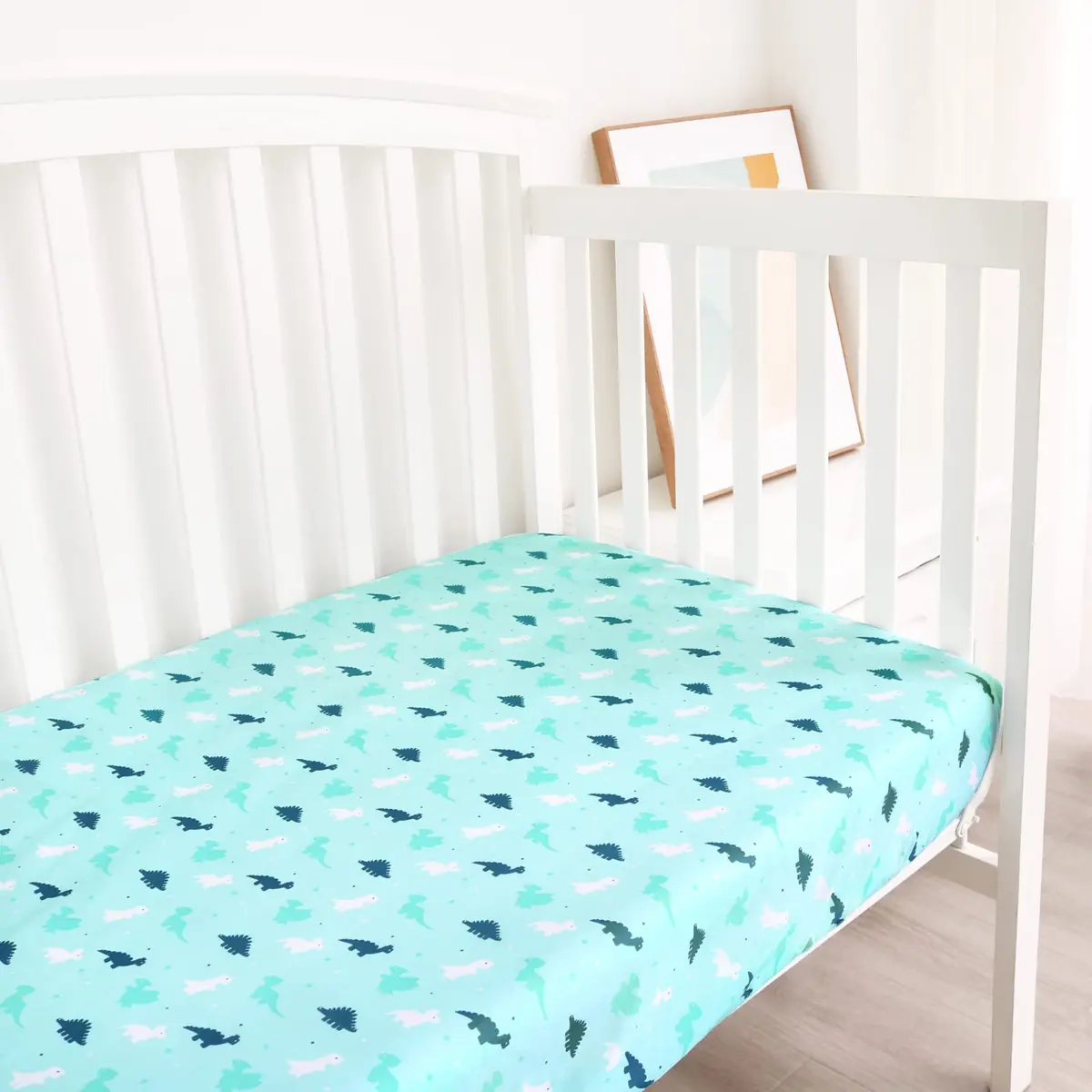SPRINGSPIRIT Crib Sheets for Boys or Girls 2-Pack, Fitted Crib Sheet 52'' x 28'' (132cm x 71cm) | Soft Breathable Polyester - view 8