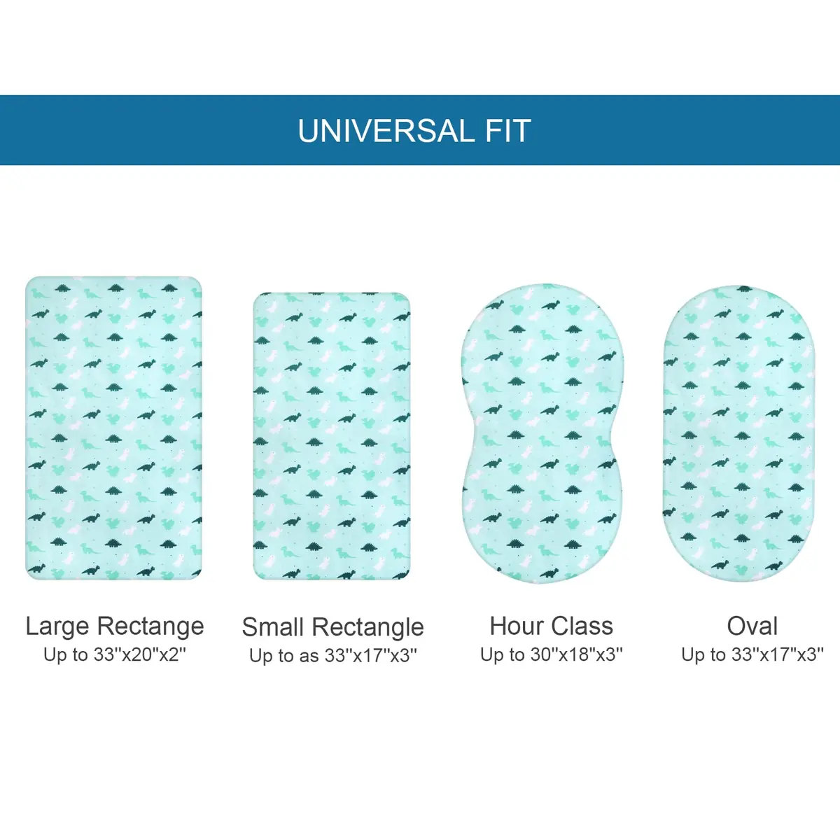 SPRINGSPIRIT Bassinet Sheets 2 Pack, Aqua Animal Print | Universal Fit for Rectangle, Oval, Hourglass Bassinet Mattress - view 7