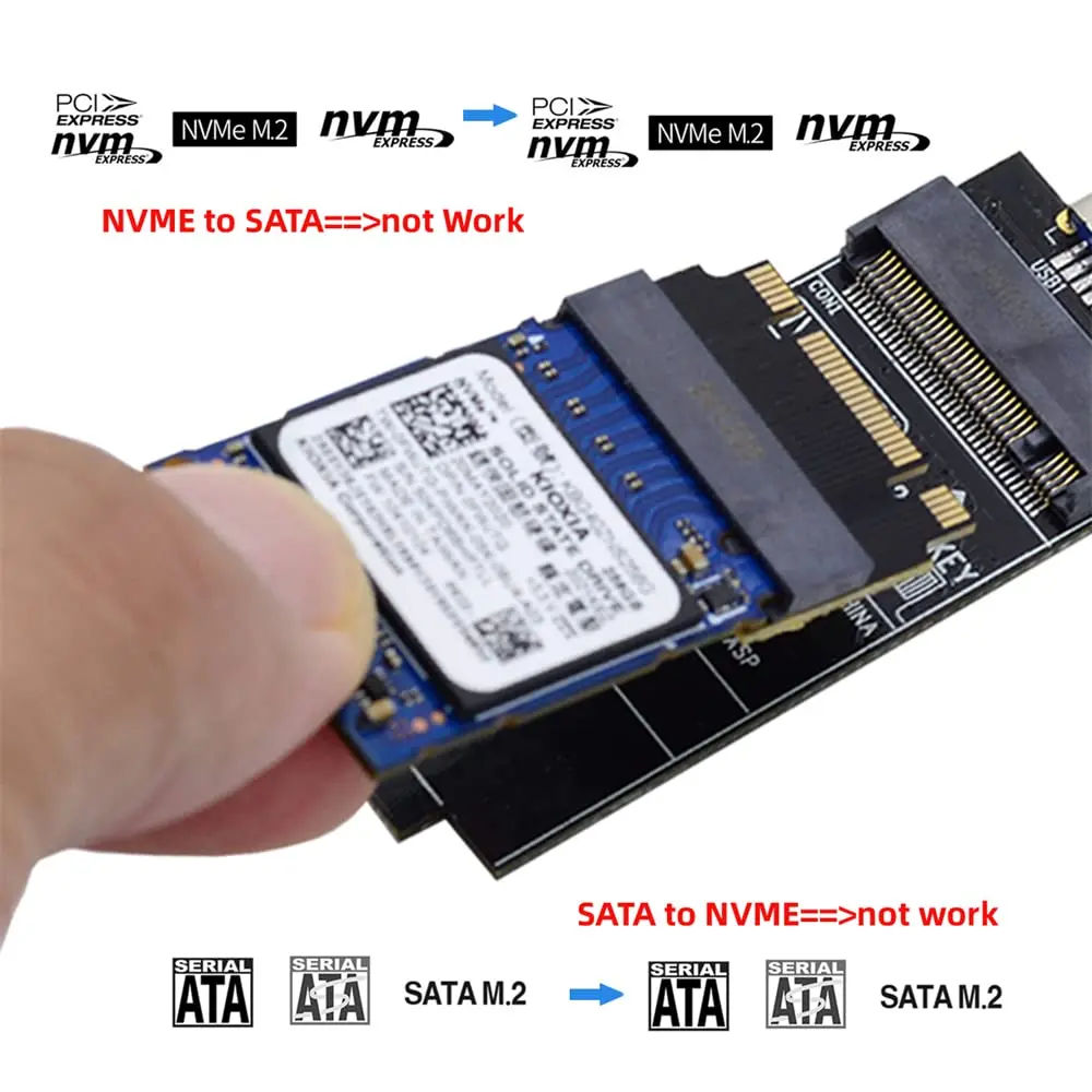 cablecc NVME M-Key to M-Key Extension Adapter 22x30mm to 22x42mm | Support 2230 to 2242 SSDs - view 7