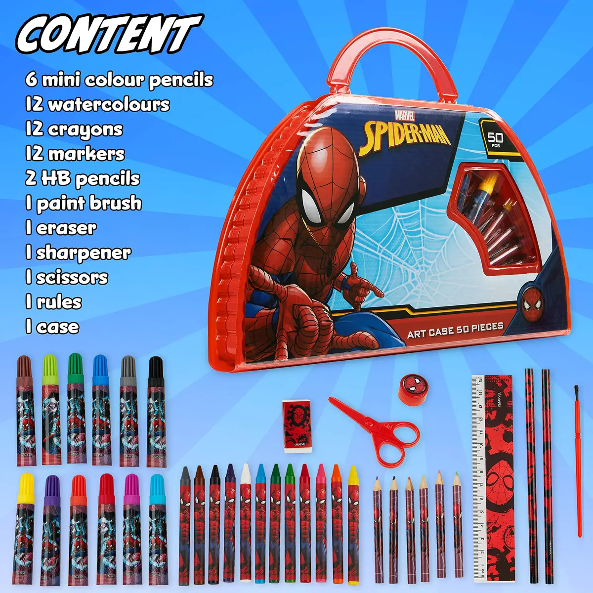 Marvel Kids Art Set for Boys 40+ Pieces | Creative Drawing & Painting Kit for Children - view 6