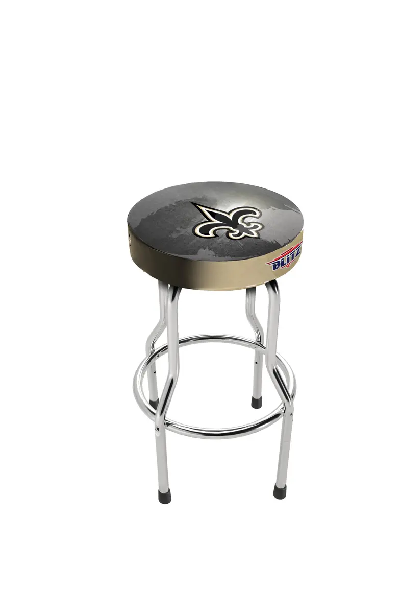 ARCADE1UP NFL Blitz Pub Stool (New Orleans Saints) Adjustable | Licensed Fan Seat, Chrome Frame, 19x13.5x29.5 inches - view 2