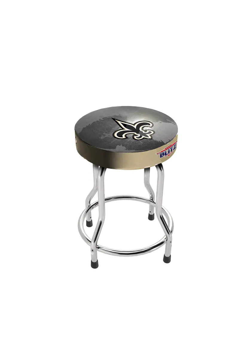 ARCADE1UP NFL Blitz Pub Stool (New Orleans Saints) Adjustable | Licensed Fan Seat, Chrome Frame, 19x13.5x29.5 inches - view 3