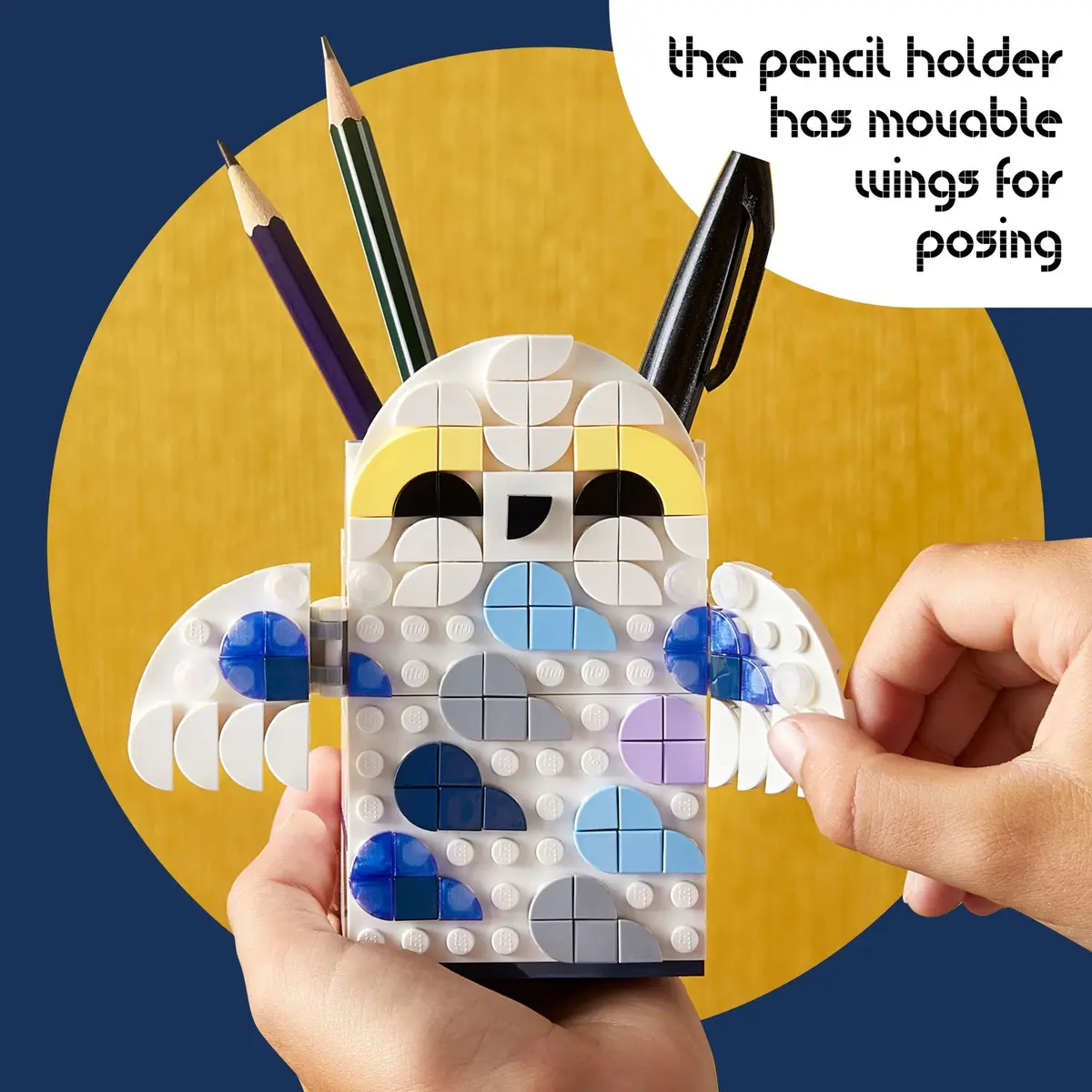 LEGO DOTS Harry Potter Hedwig Pencil Holder 41809 | Creative Craft Set for Kids 6+ - view 5